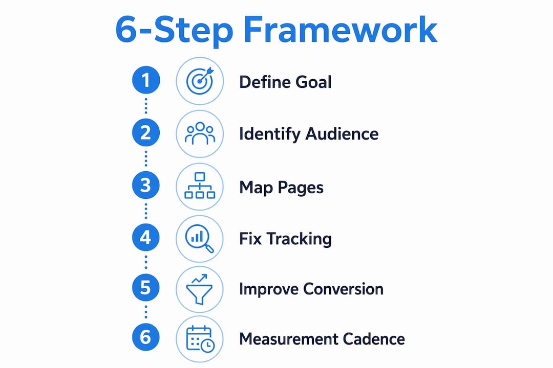 Infographic illustrating 6-step website alignment framework