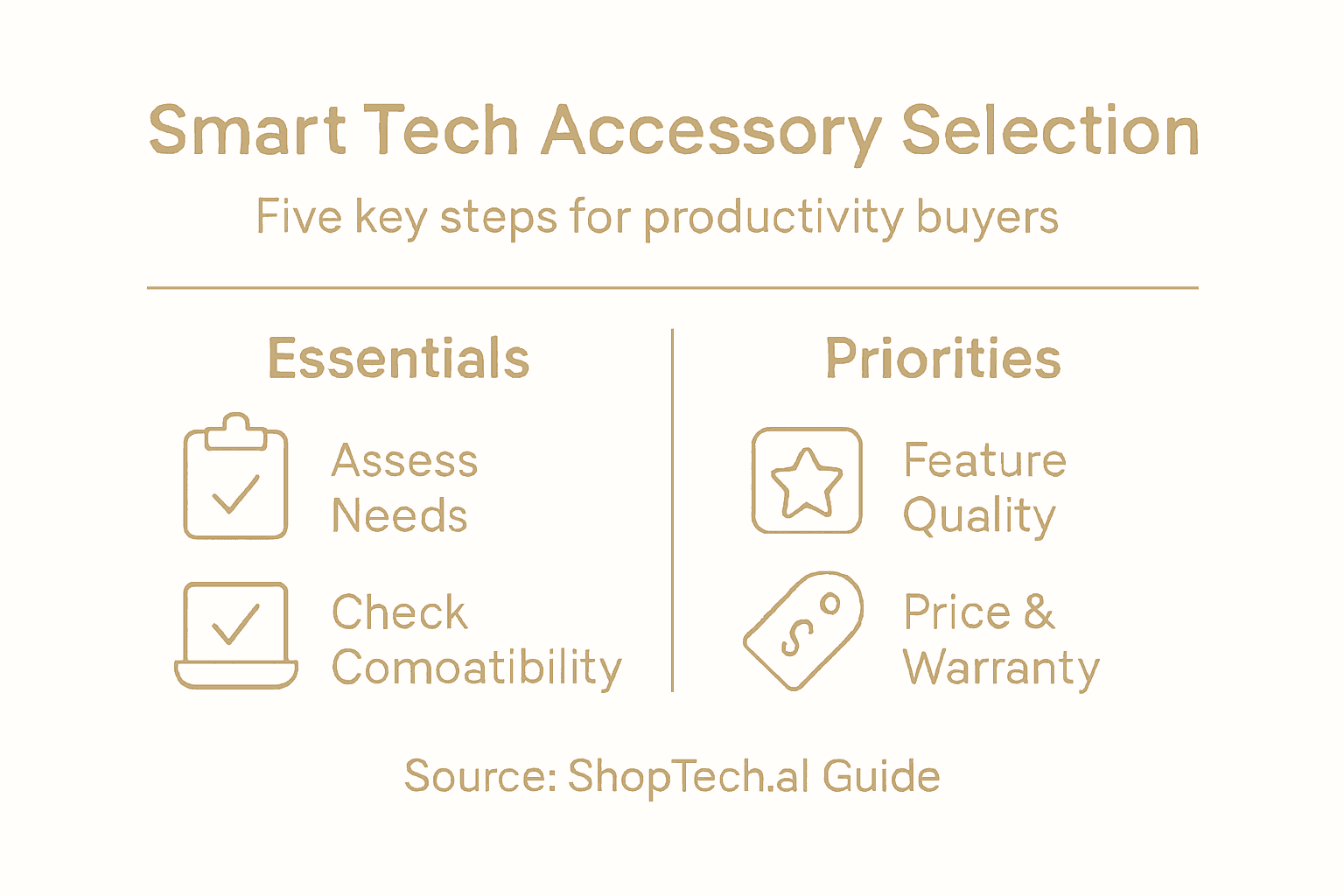 Infographic key steps for tech accessory selection