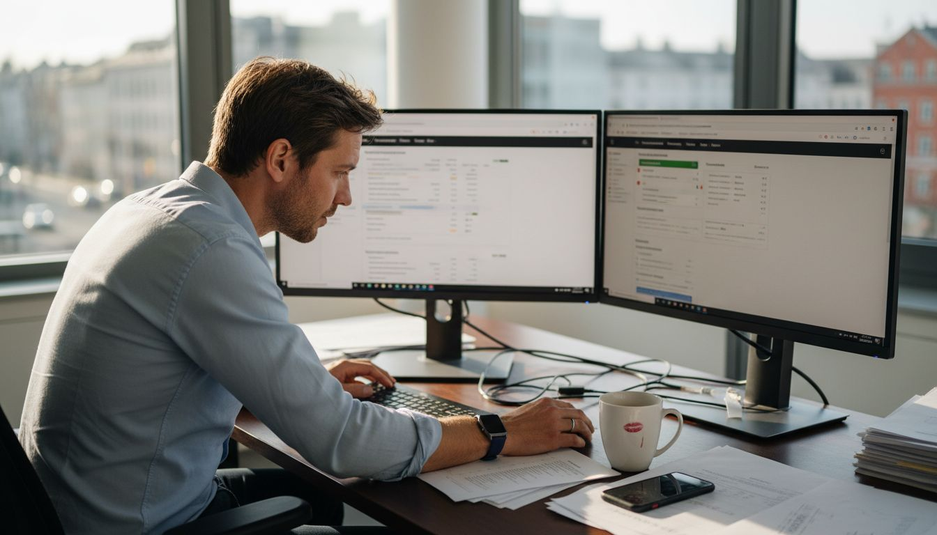 Ein Marketingexperte analysiert die Ergebnisse einer digitalen Werbekampagne.