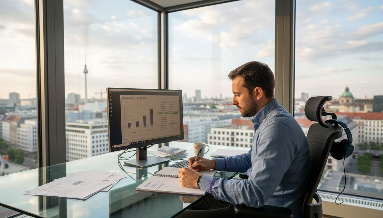 Ein Social Media Manager wertet die Kennzahlen einer laufenden Kampagne aus.