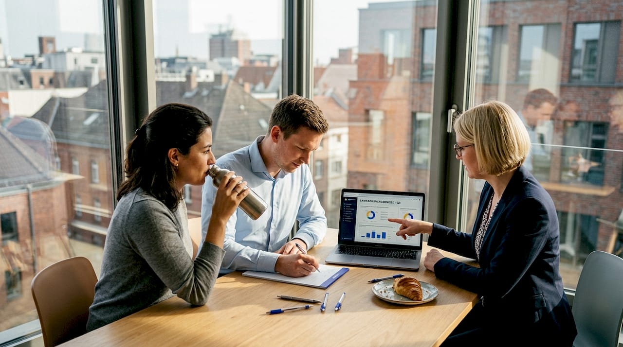 Das Marketing-Team analysiert die Ergebnisse der aktuellen Kampagne.