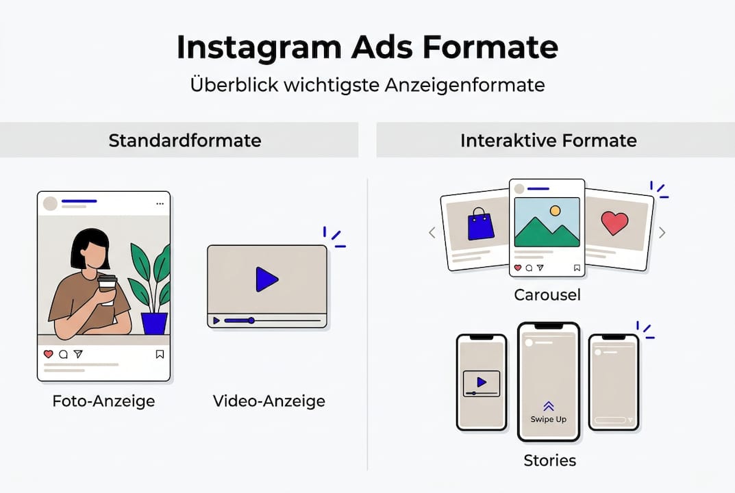 Übersicht der verschiedenen Instagram-Werbeformate