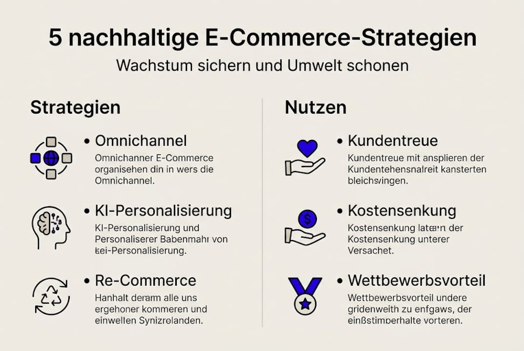 Infografik: Nachhaltige E-Commerce-Strategien und ihre Vorteile auf einen Blick