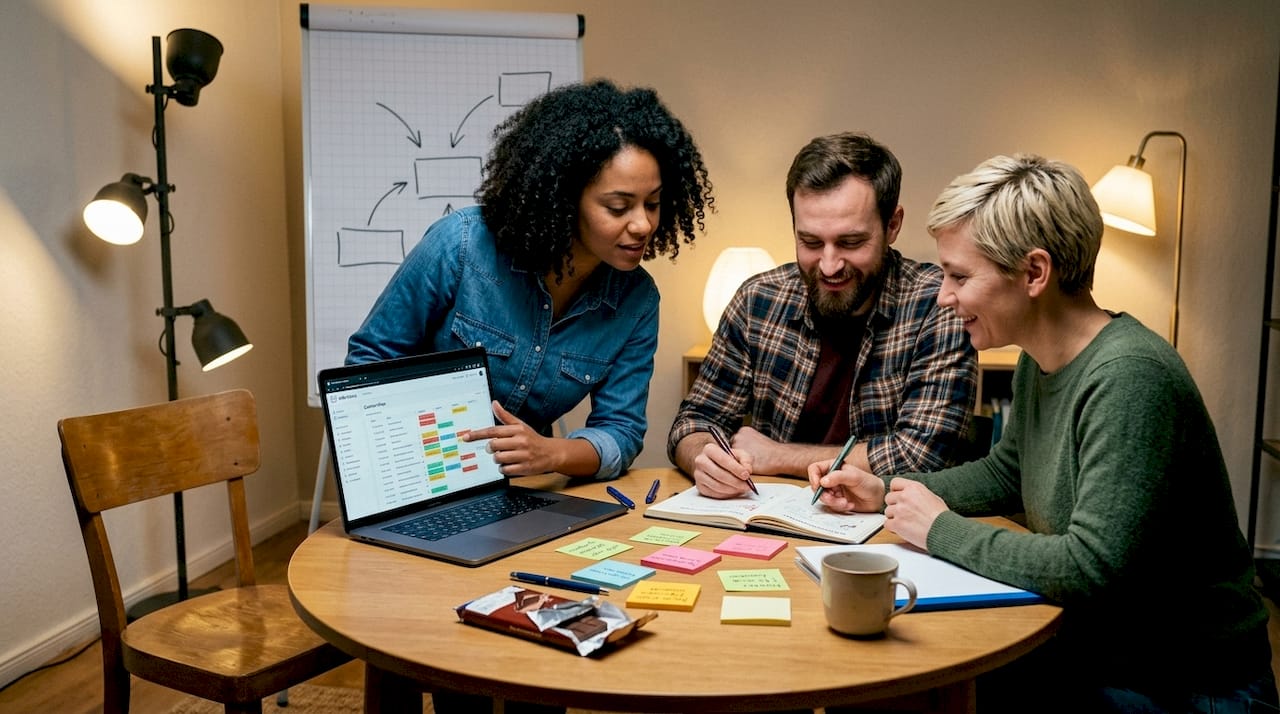 Im Workshop erarbeitet das Team gemeinsam die Inhalte.