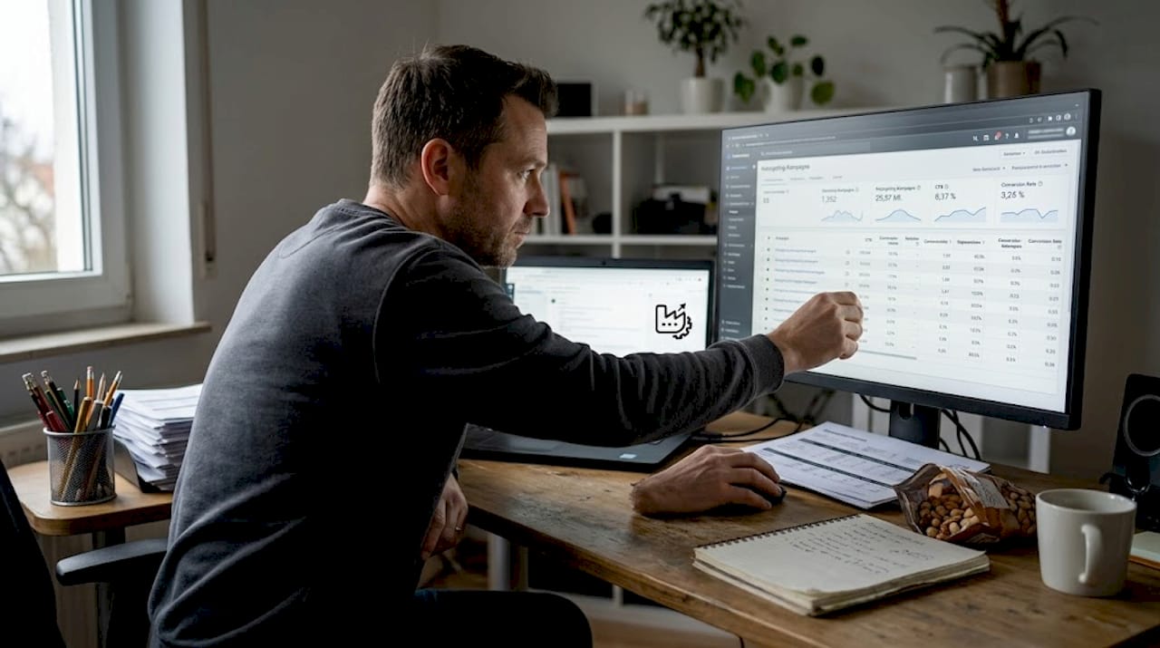 Marketing-Experte passt die Einstellungen der Retargeting-Kampagne an