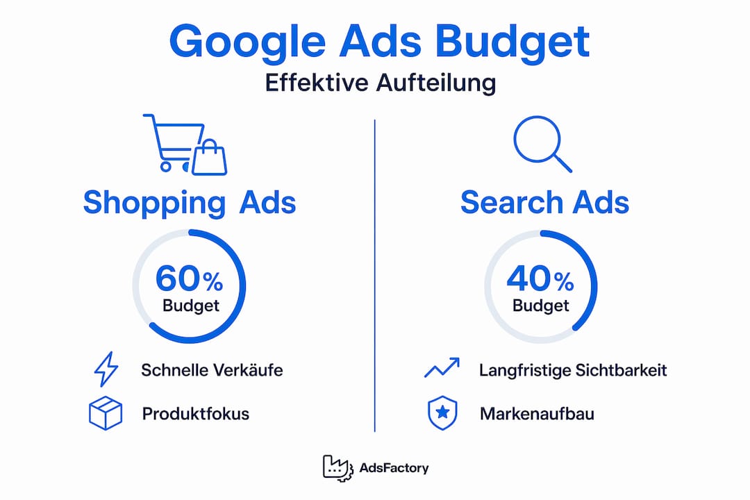 So verteilt sich das Google Ads Budget – anschaulich dargestellt in einer Infografik