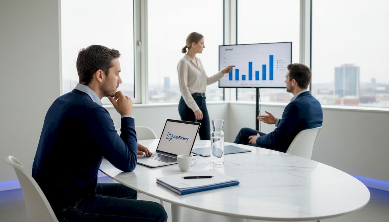 Im Büro tauscht sich das Team über Strategien zur Nutzung von E-Commerce-Daten aus.