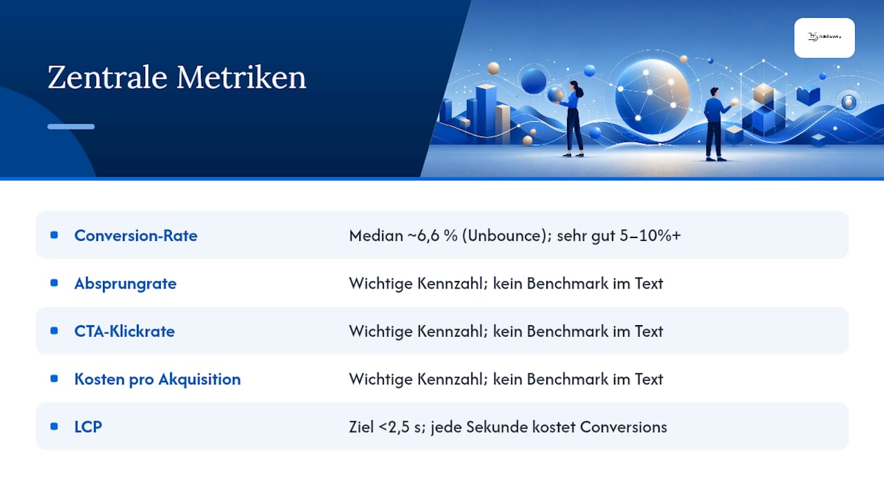 Überblick über die wichtigsten Kennzahlen zur Performance der Landingpage