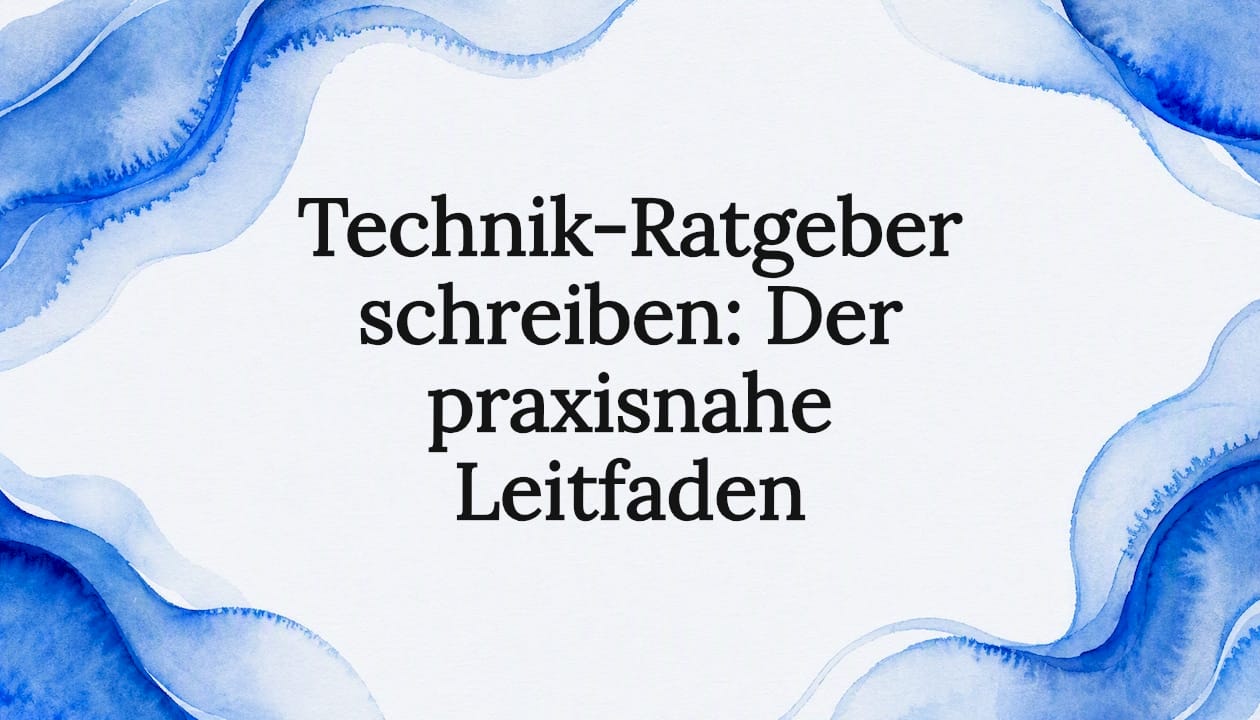 Stilvolle Titelgrafik für den technischen Leitfaden