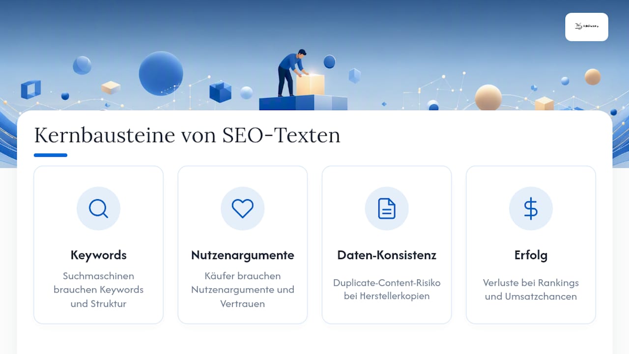 Diagramm zum Vergleich wichtiger SEO-Elemente von Produktbeschreibungen