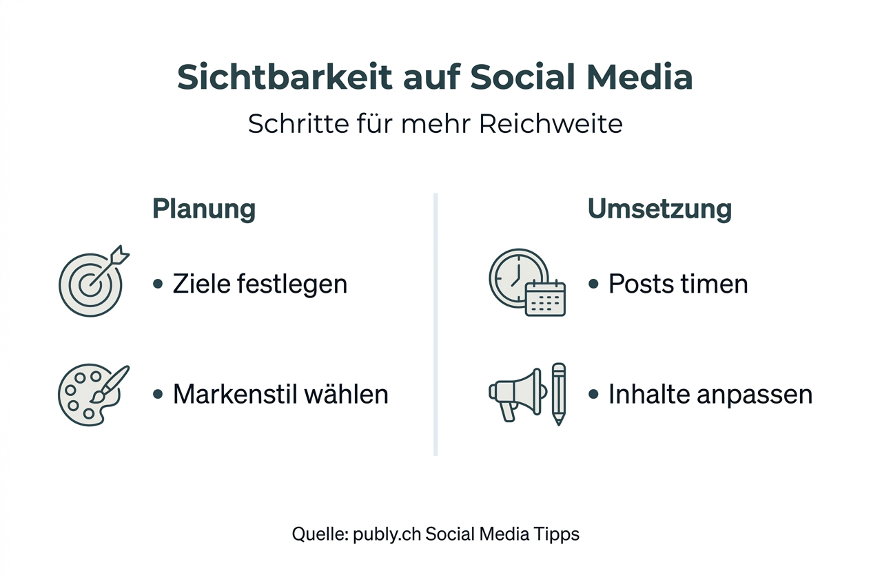 Infografik: So steigerst du deine Sichtbarkeit in den sozialen Medien – Schritt für Schritt erklärt
