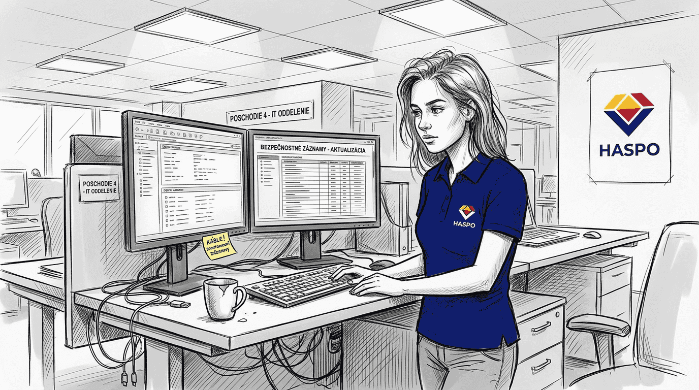 IT odborník pravidelne aktualizuje záznamy o kybernetickej bezpečnosti, aby boli vždy v súlade s najnovšími štandardmi a chránili firmu pred možnými hrozbami.