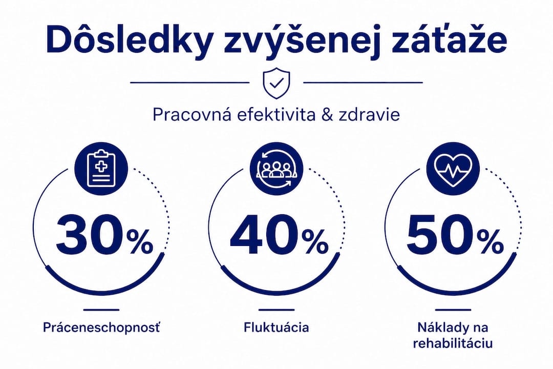 Infografika o tom, ako fyzická záťaž ovplyvňuje fungovanie firmy