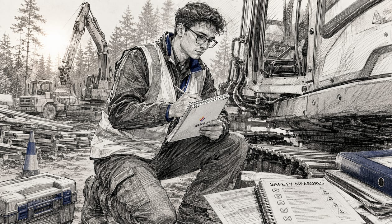 Audítor preveruje podmienky na pracovisku vo výrobnej hale.