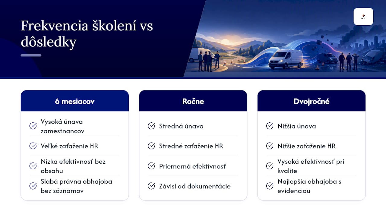 Graf znázorňujúci frekvenciu školení v závislosti od rizika a námahy HR