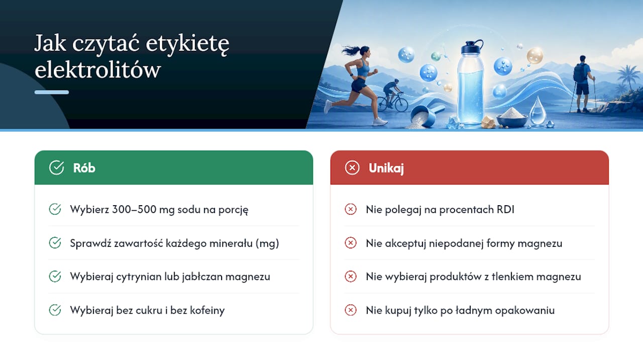 Jak czytać skład elektrolitów bez cukru — overview diagram