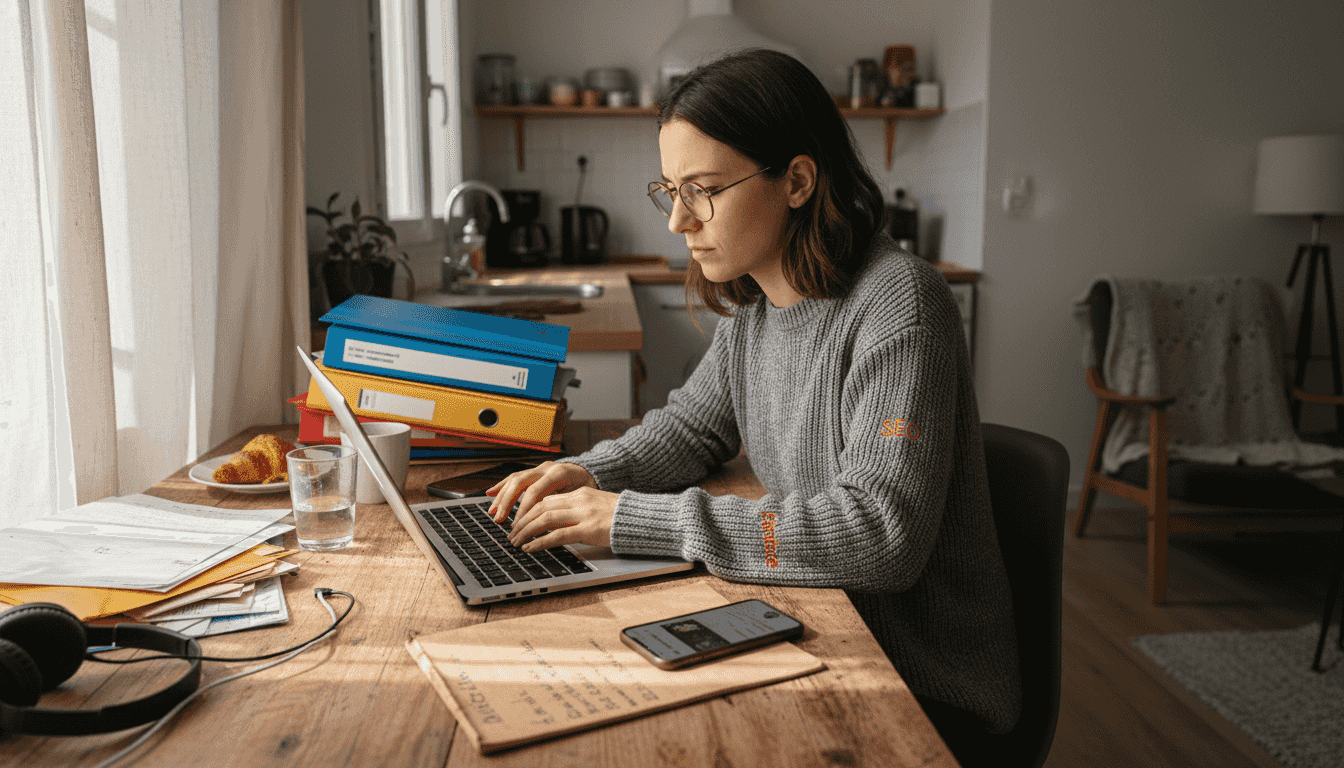 Un expert en référencement intervient sur le site web d’une PME pour optimiser et mettre à jour son contenu.