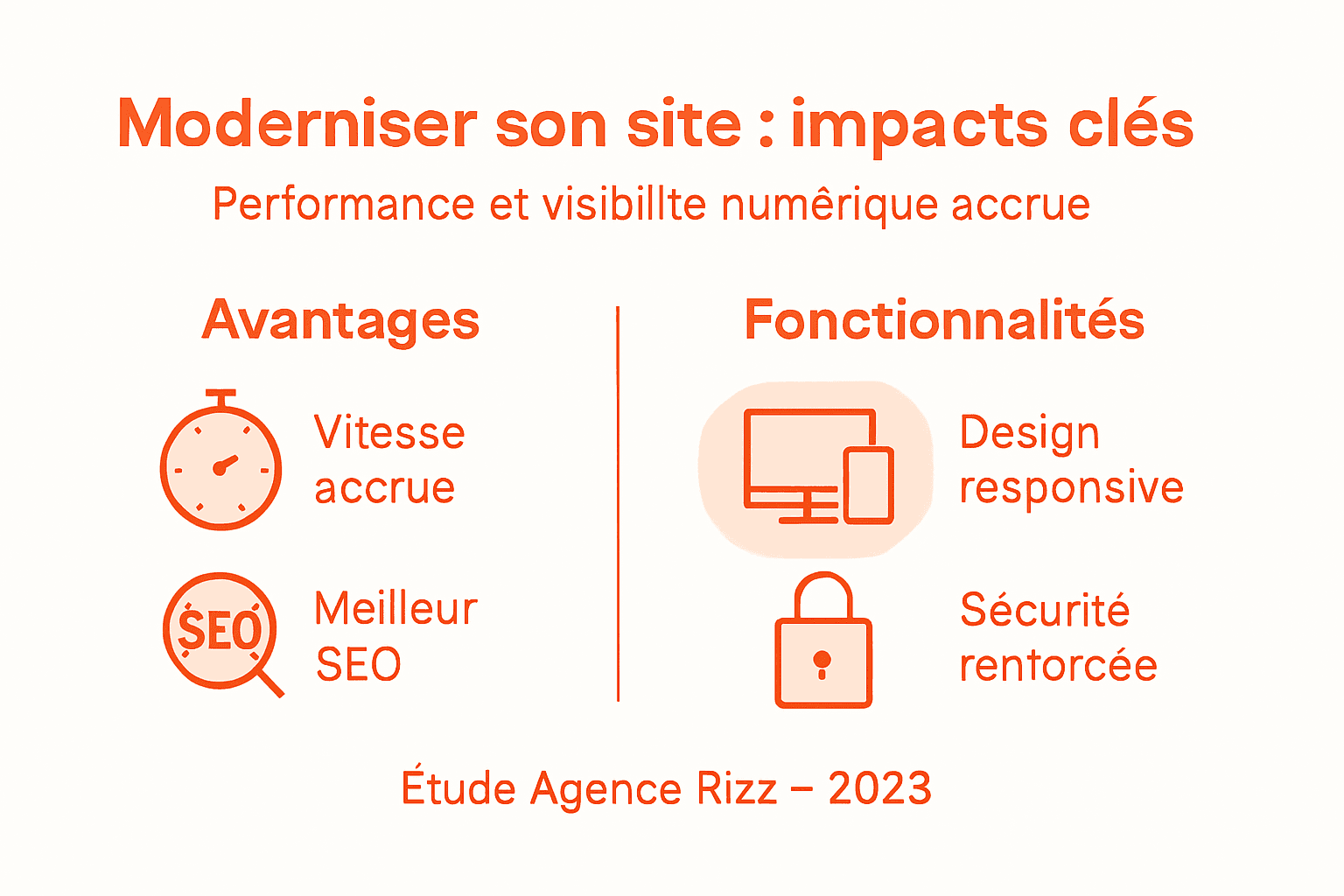 Infographie : les bénéfices de la modernisation d’un site web