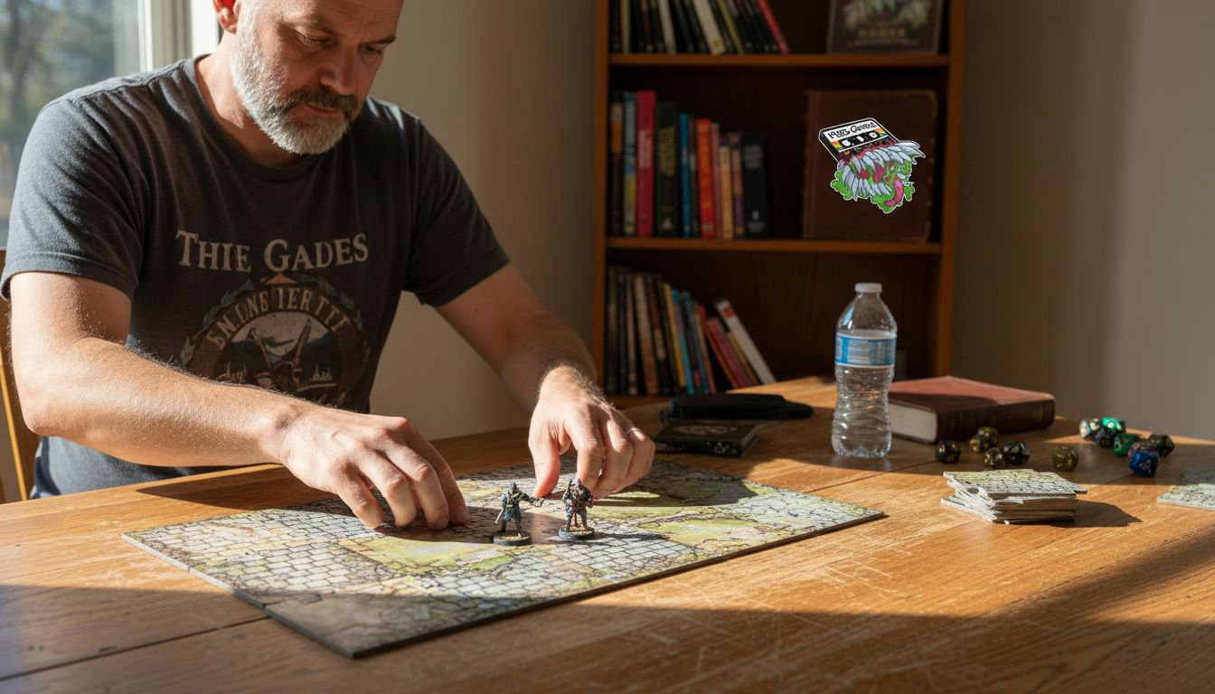 Dungeon Master setting up modular terrain map