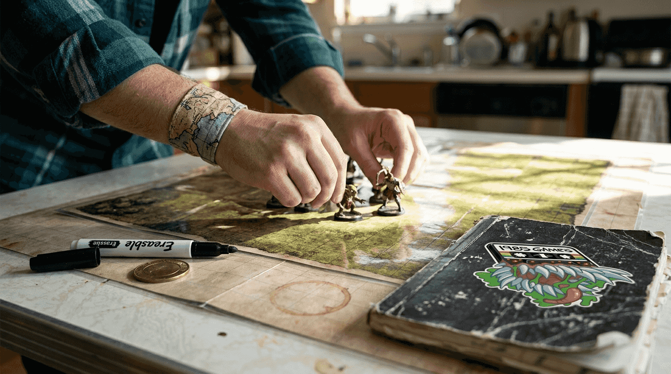 Dungeon master using battle map terrain