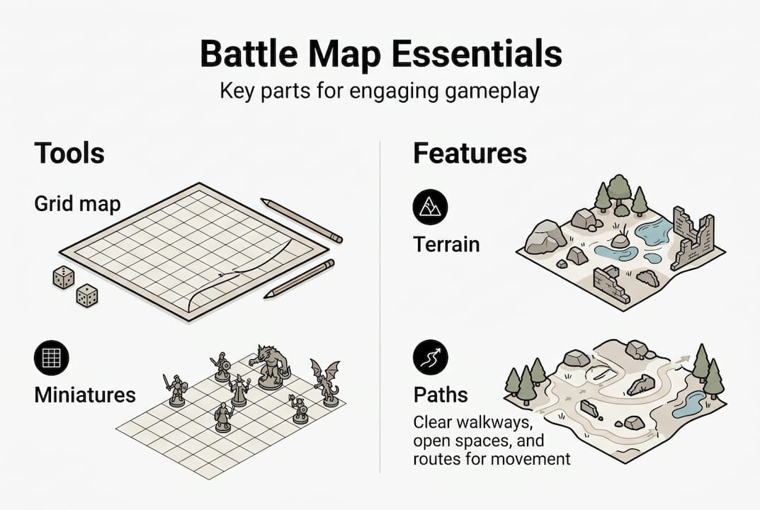 Infographic showing effective DD battle map elements