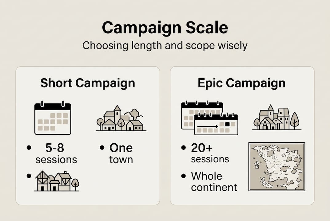 Infographic comparing short and epic DD campaigns