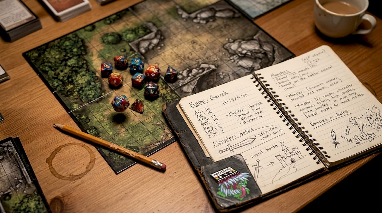 Tabletop gaming accessories in play