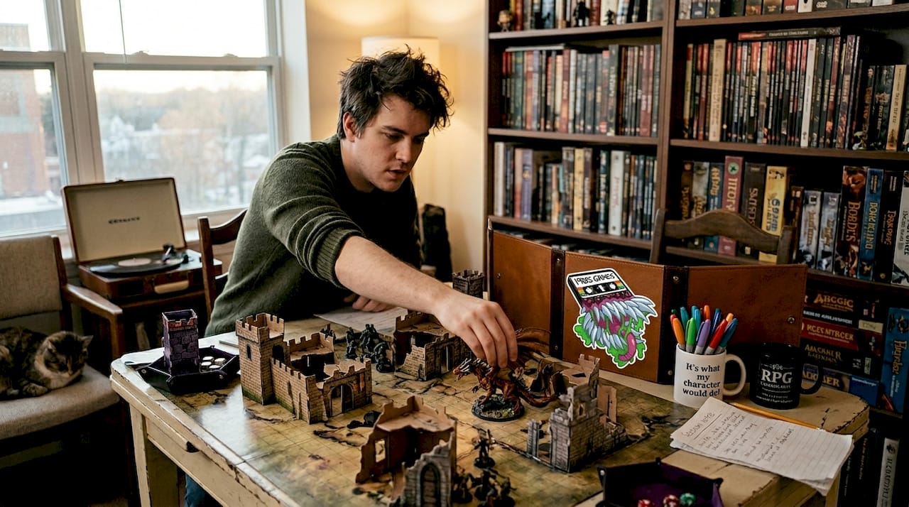 Dungeon Master setting miniatures for game