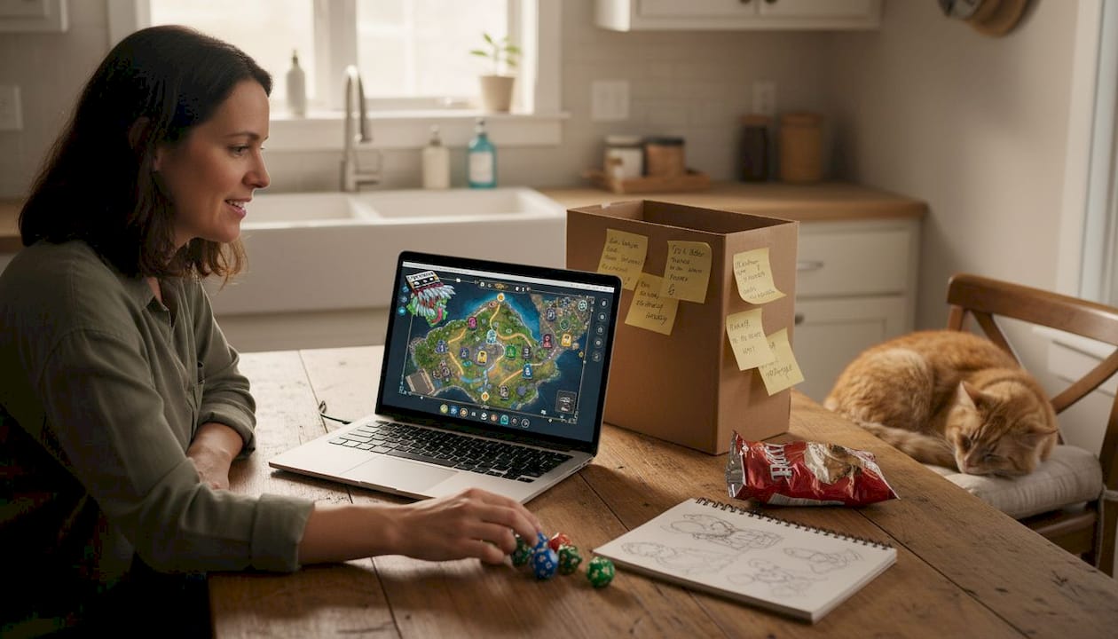 Gamemaster using both digital and physical TTRPG tools