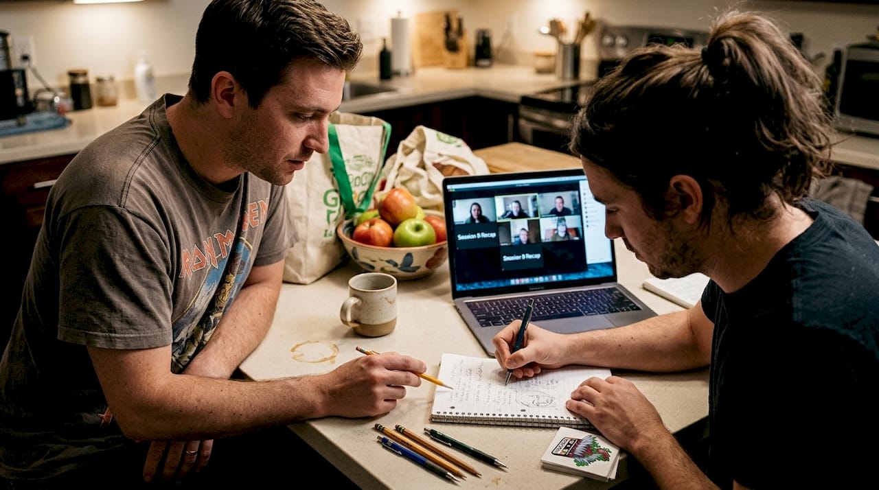 DD players updating campaign notes