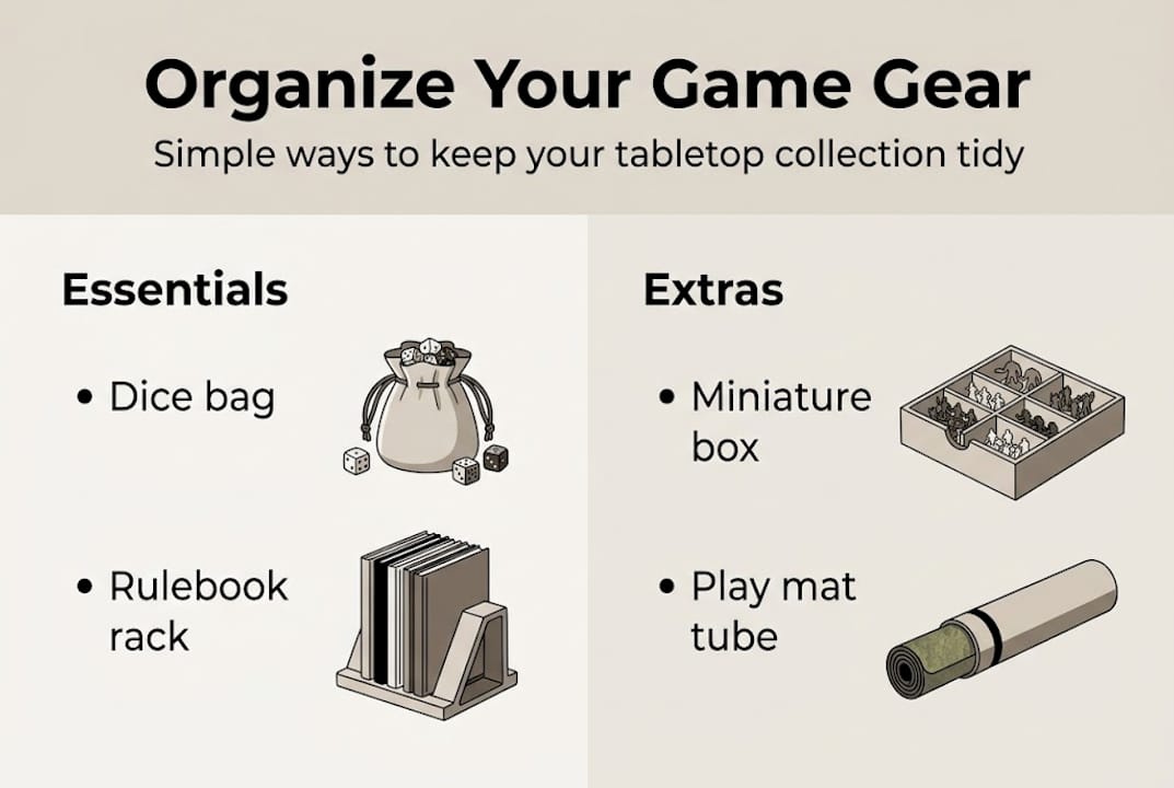 Infographic showing simple game collection organization