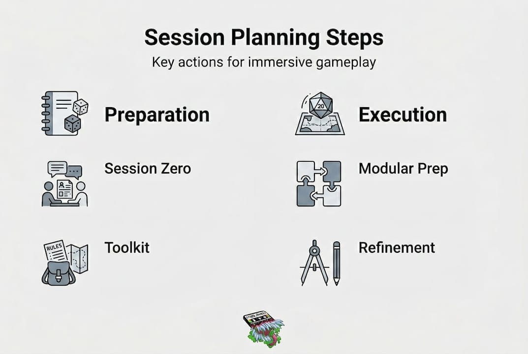 Infographic of session planning key steps