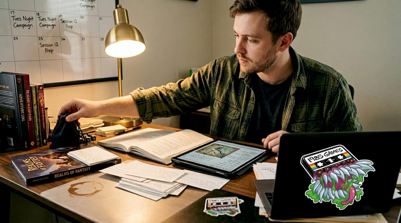 Game master prepping toolkit for session