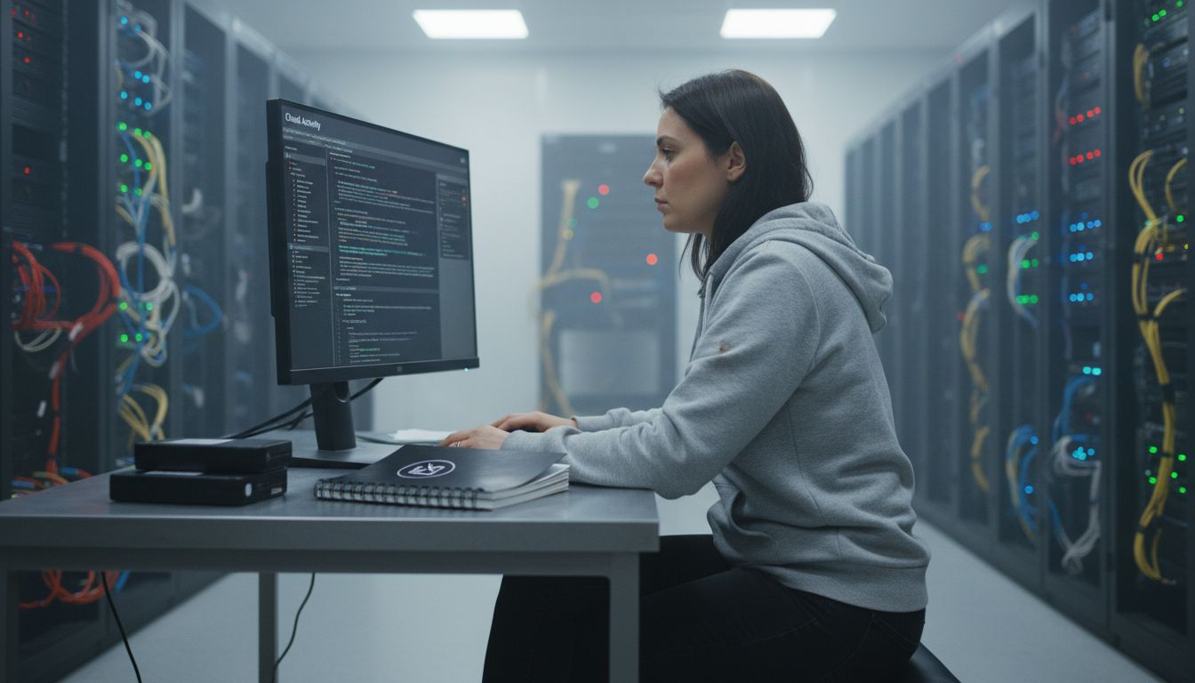 Analyst monitoring cloud security dashboards