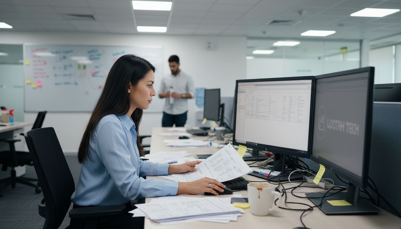 IT manager analyzes AI efficiency metrics