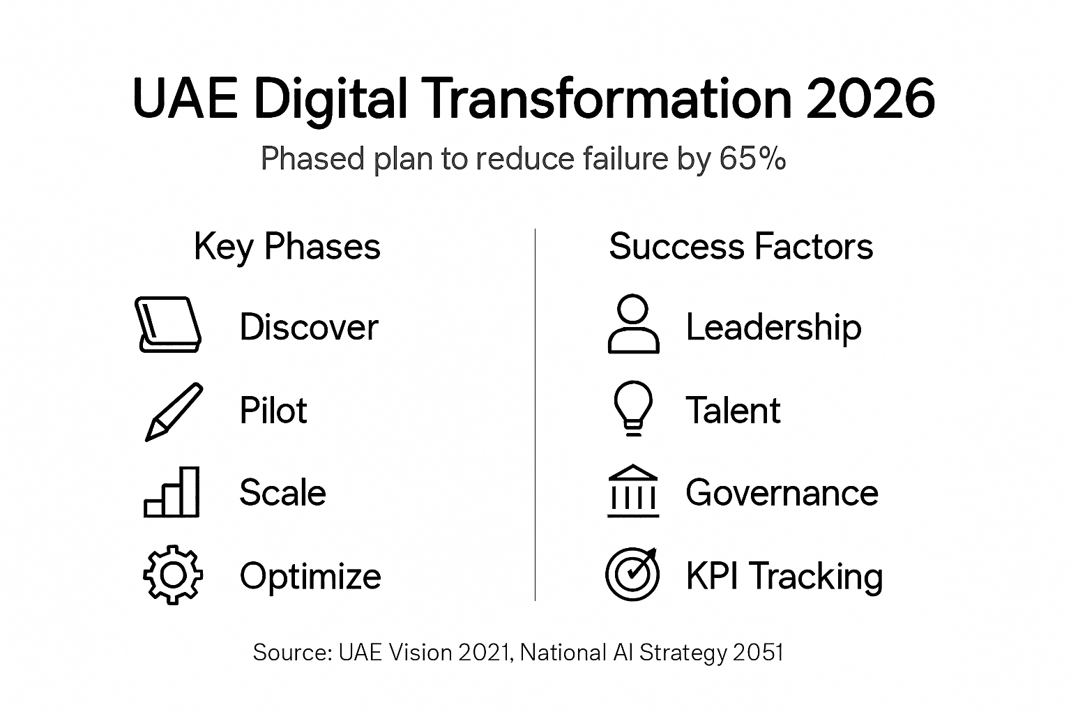 Infographic on UAE digital transformation plan and phases
