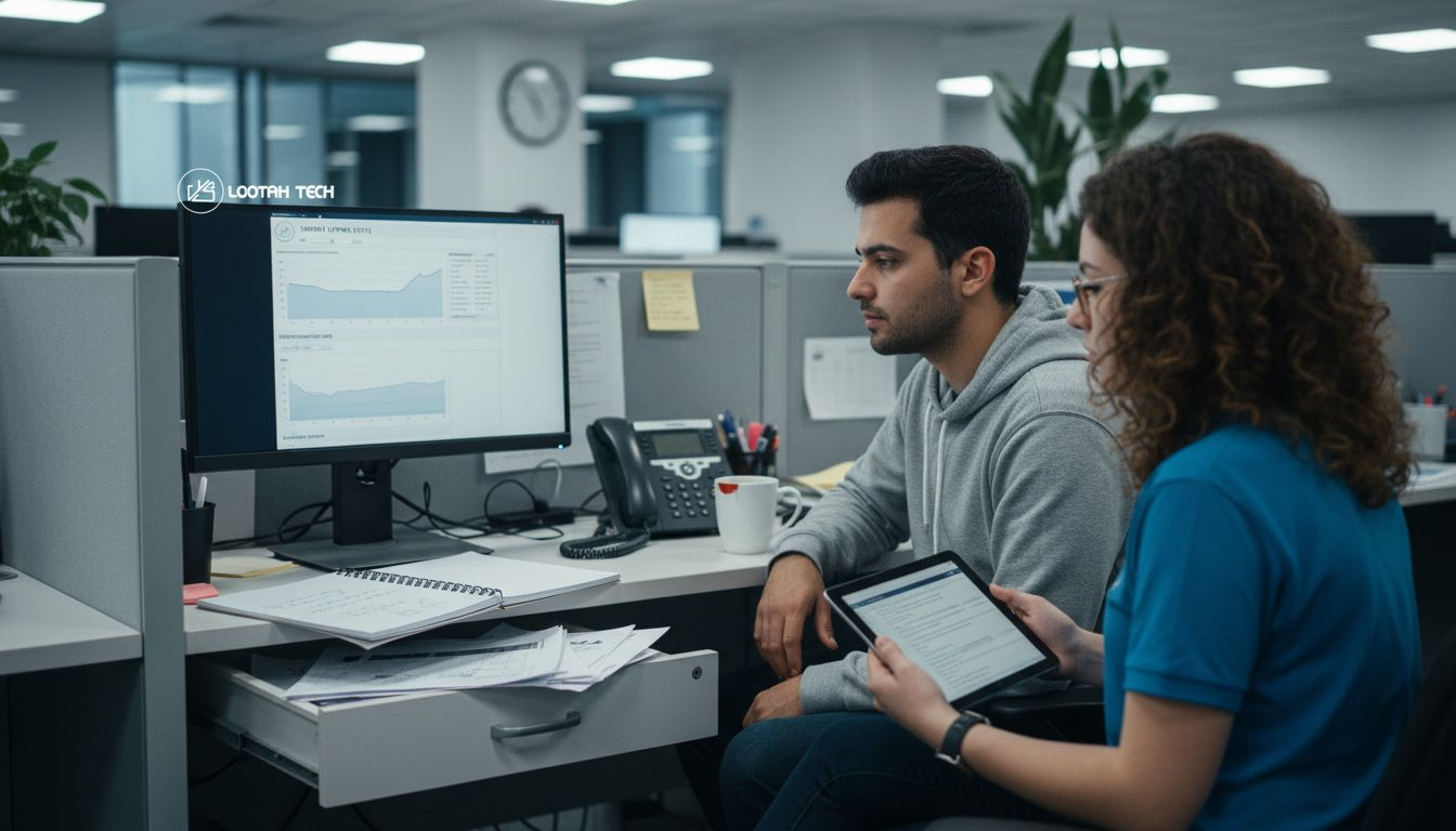 IT team monitoring server and alert logs