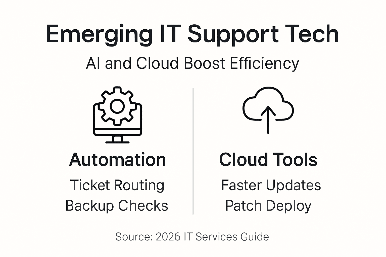 Infographic on AI and cloud in IT support