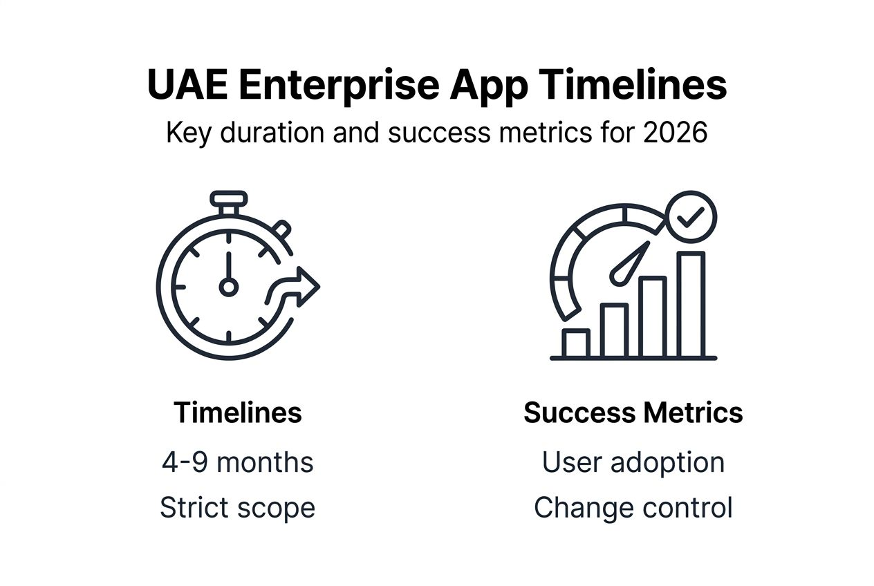 Infographic UAE enterprise app timeline metrics
