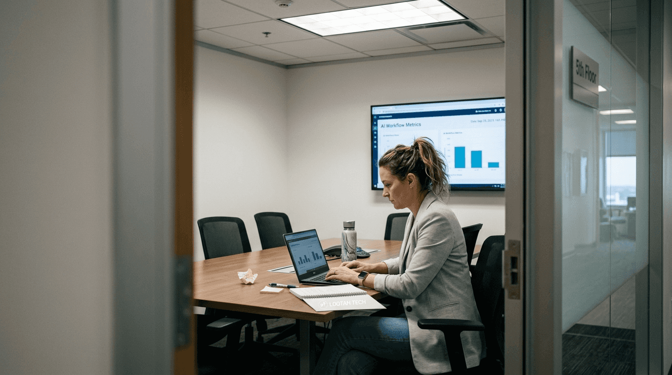 IT manager reviewing AI automation workflow