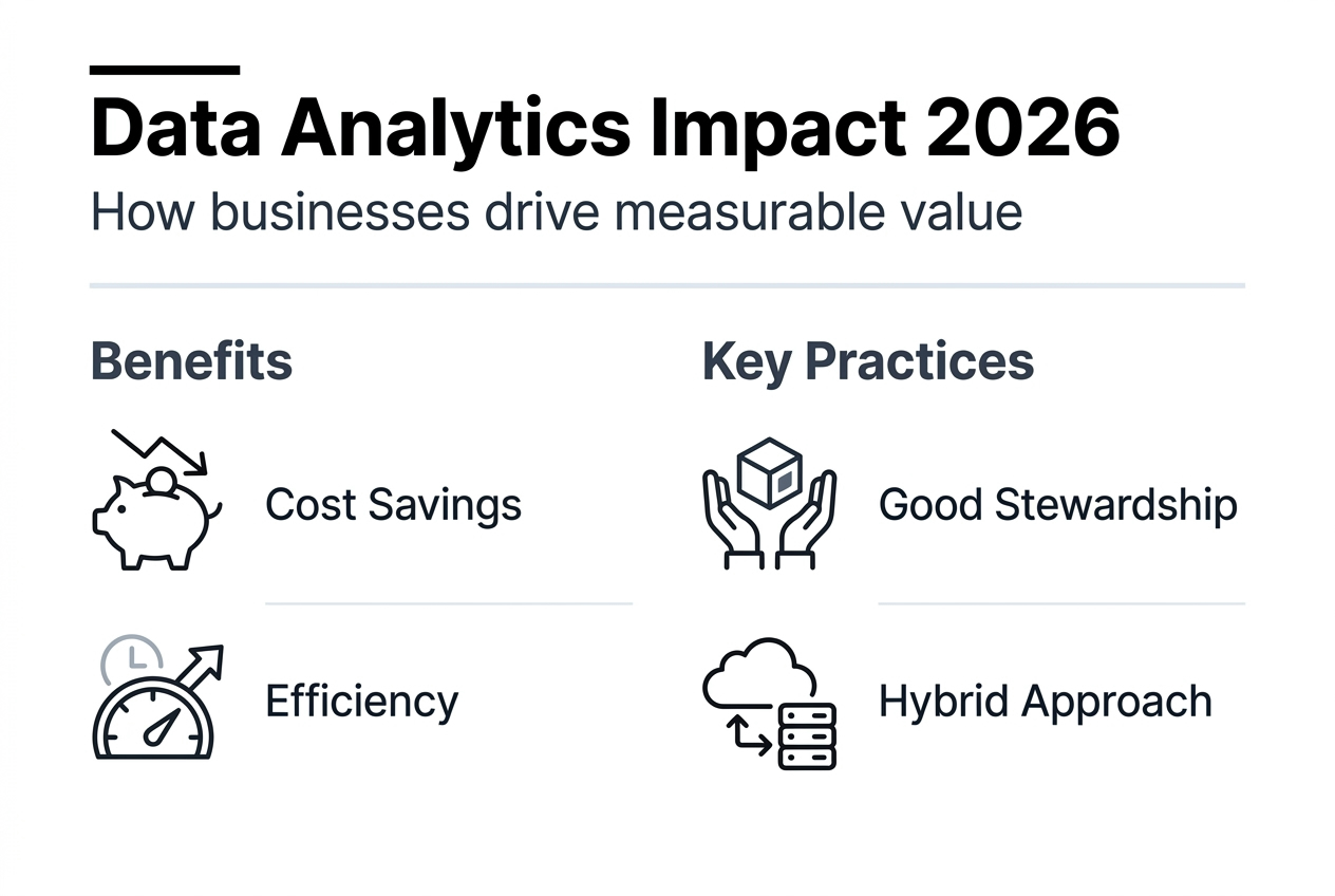 Infographic outlining analytics benefits and practices