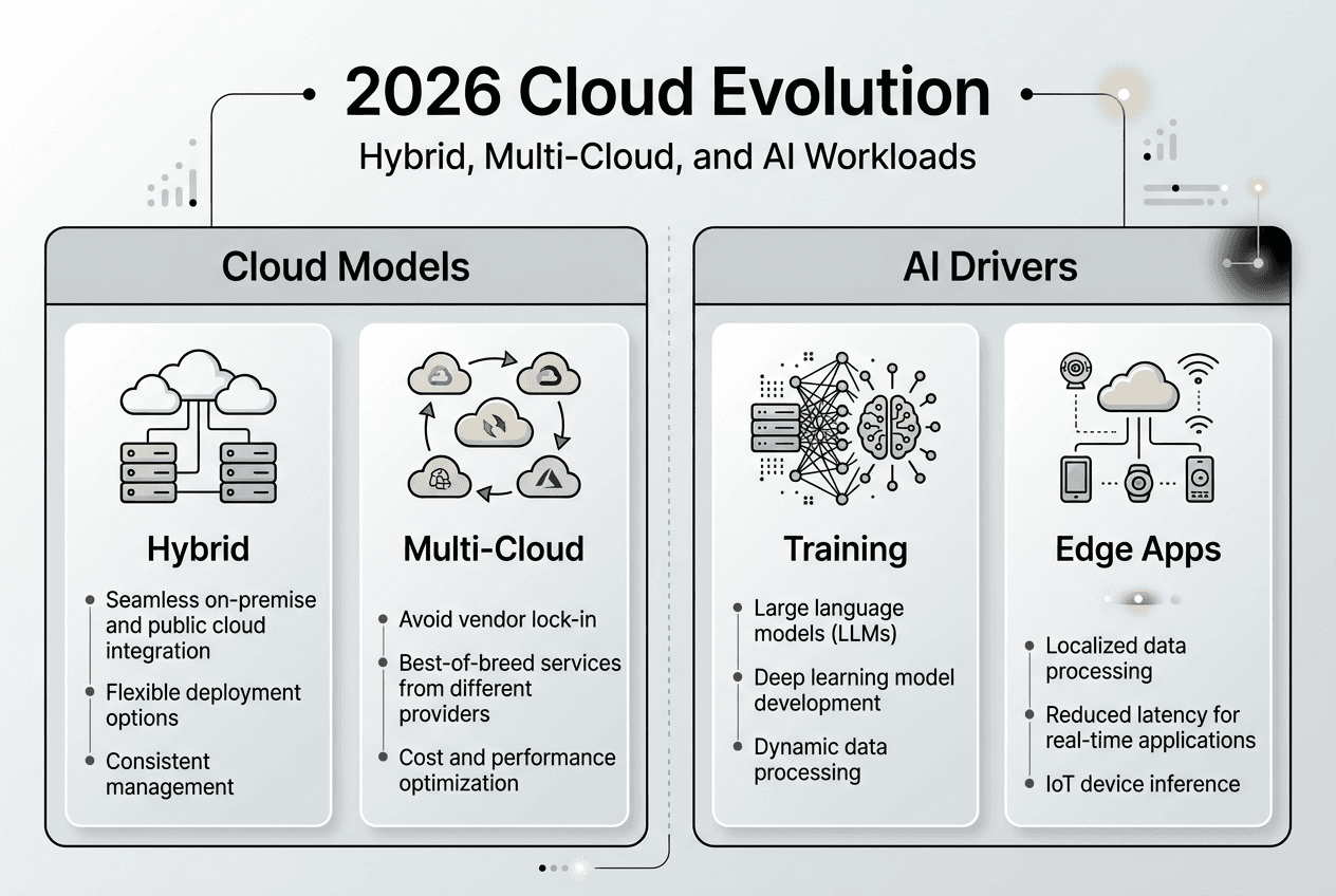 2026 cloud evolution infographic hybrid multi-cloud ai