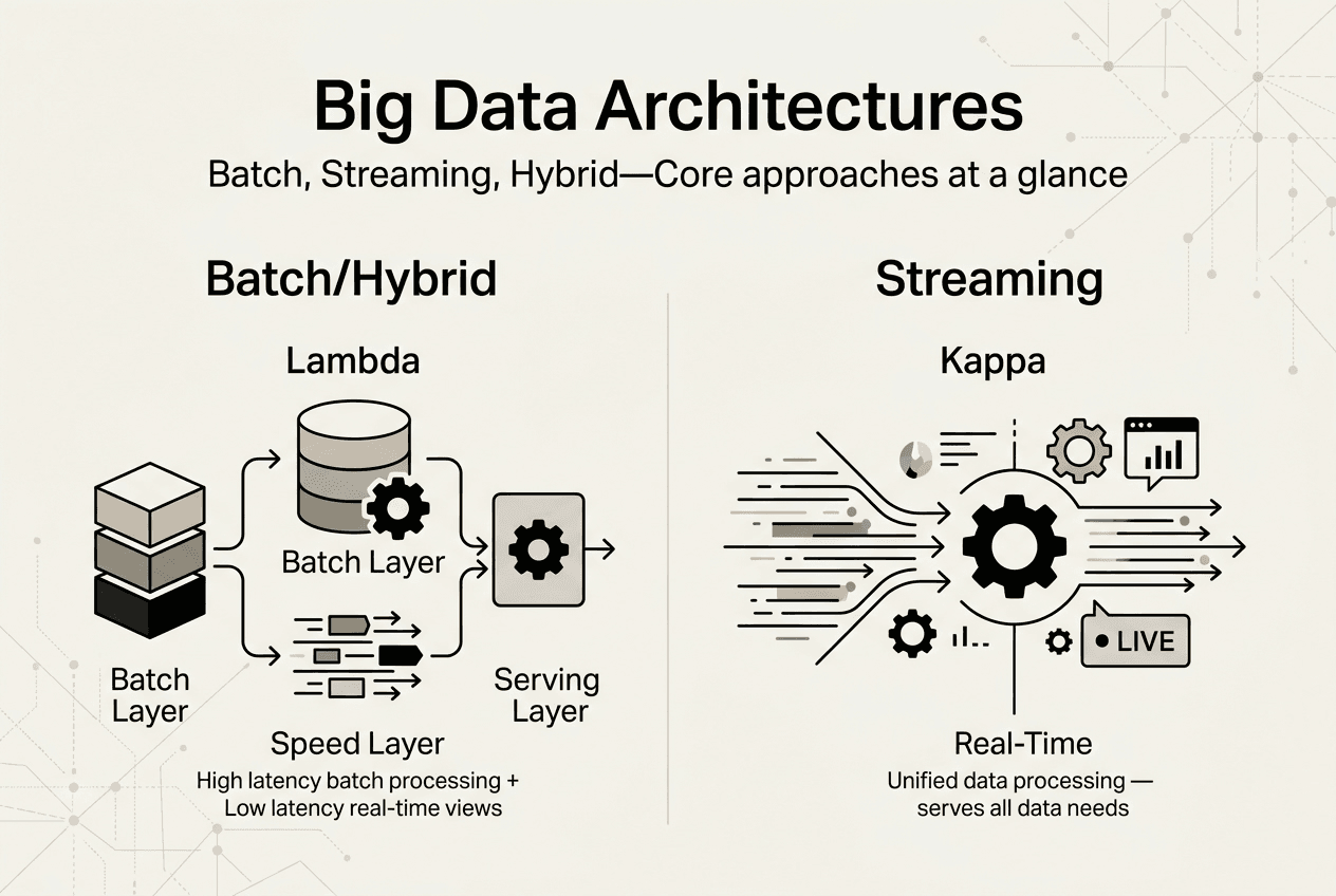 Infographic showing core big data architecture types