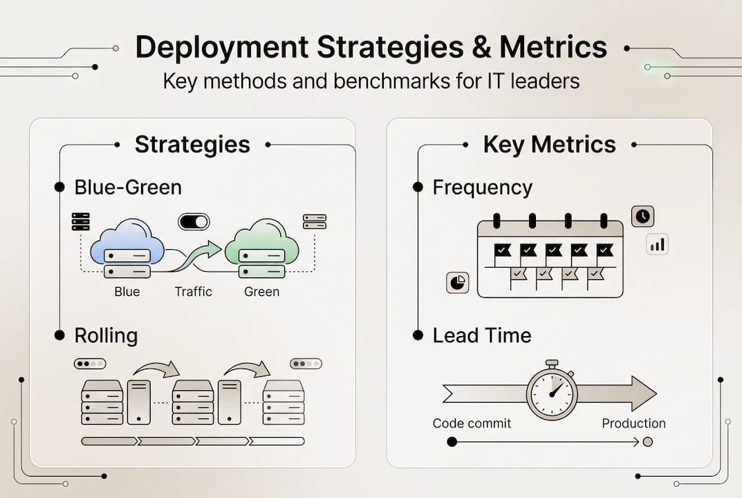Infographic showing strategies and metrics