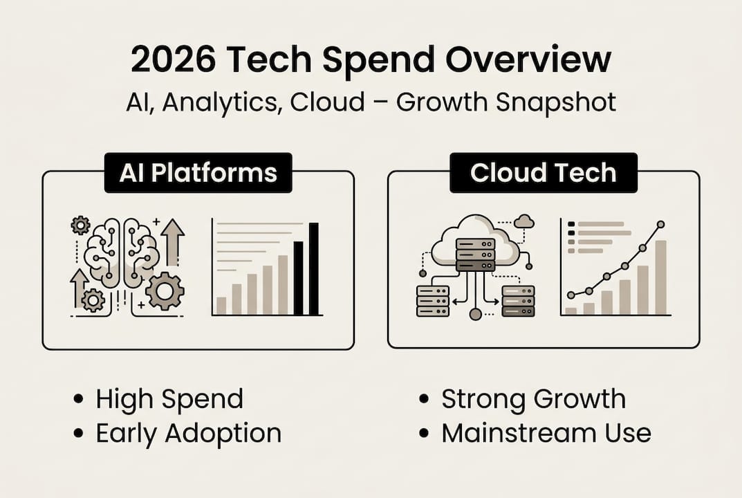 Infographic on 2026 tech spending categories