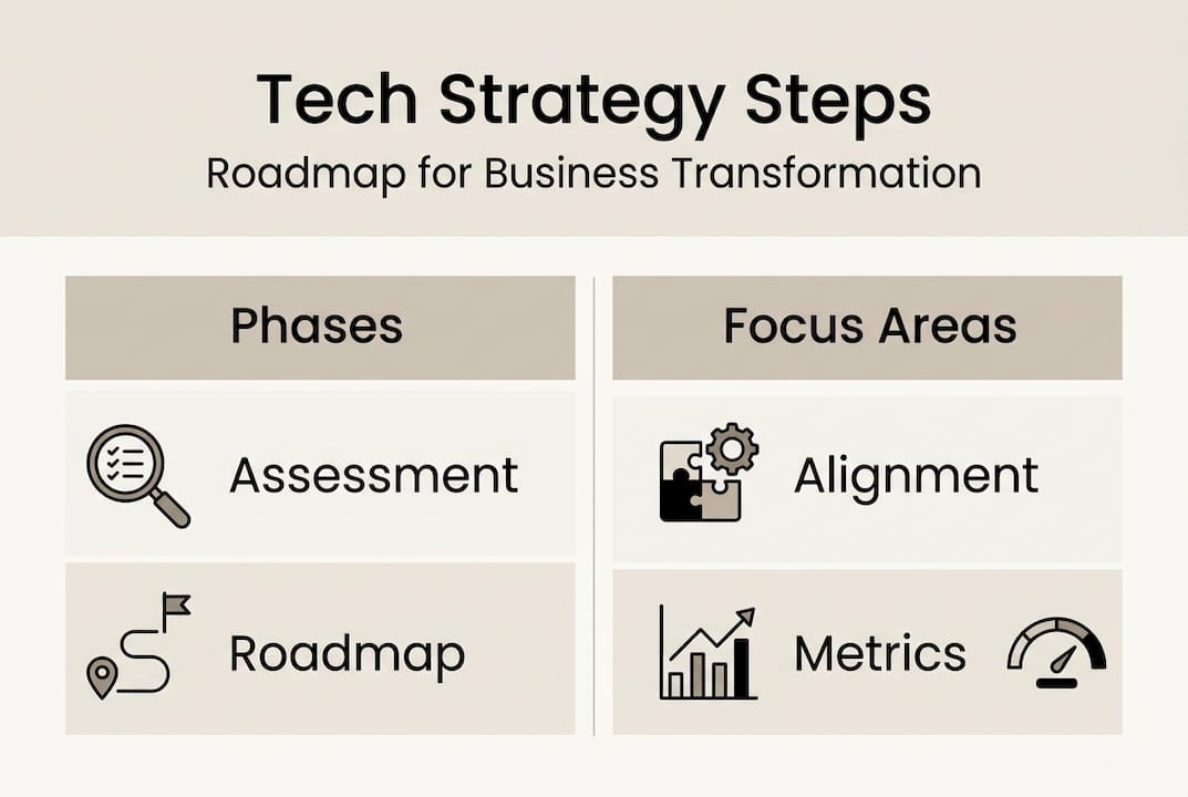Infographic of tech strategy planning roadmap
