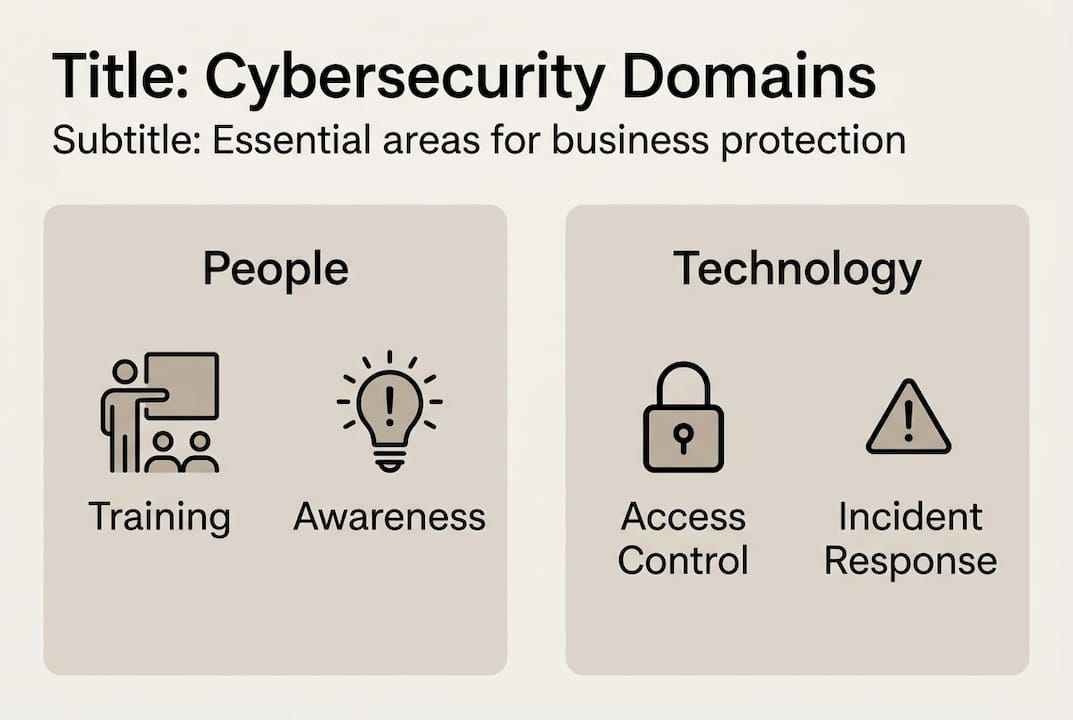 Infographic of cybersecurity domains for business