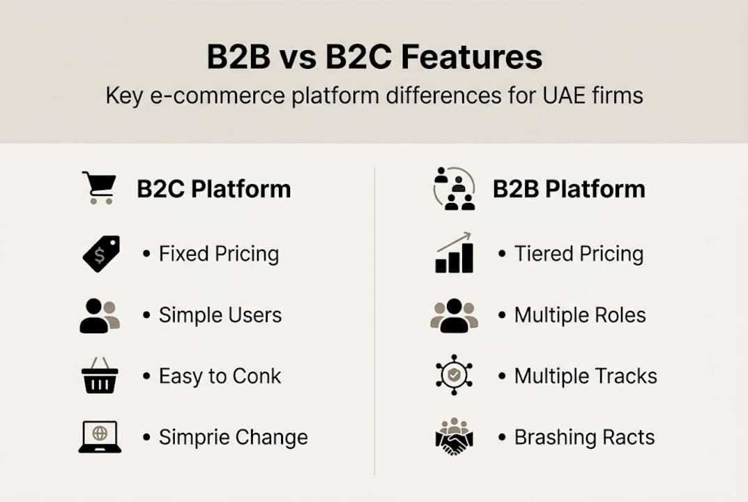 Infographic comparing B2B and B2C platform features