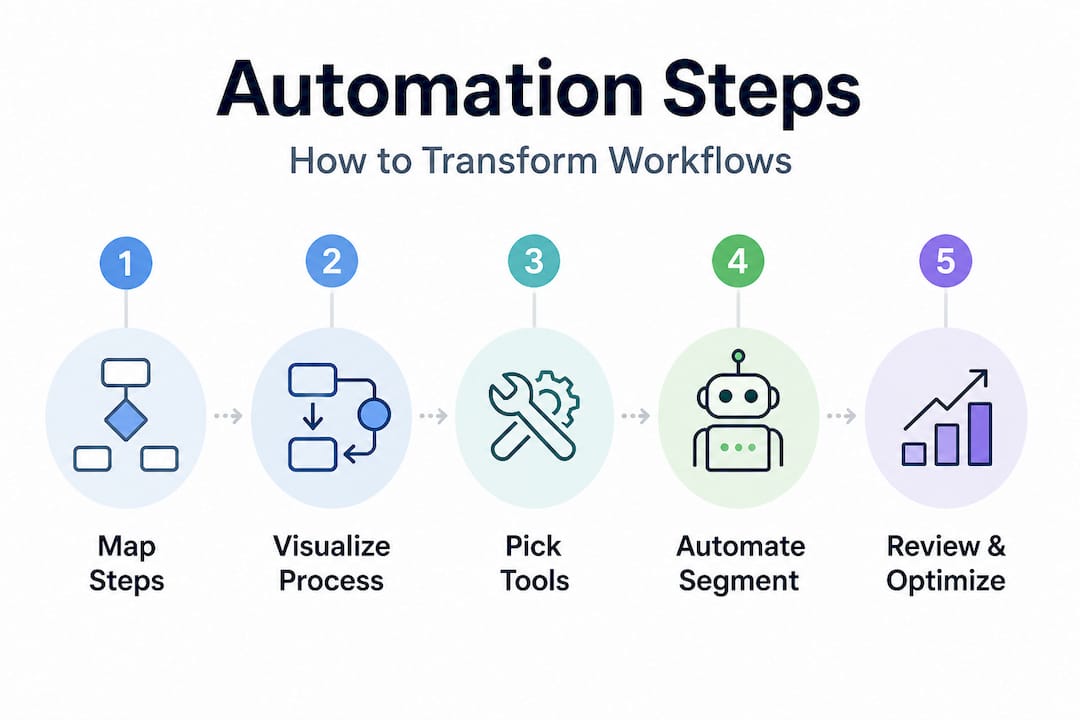 Infographic showing steps to automate workflow