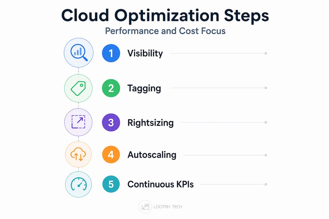Infographic: five cloud optimization process steps